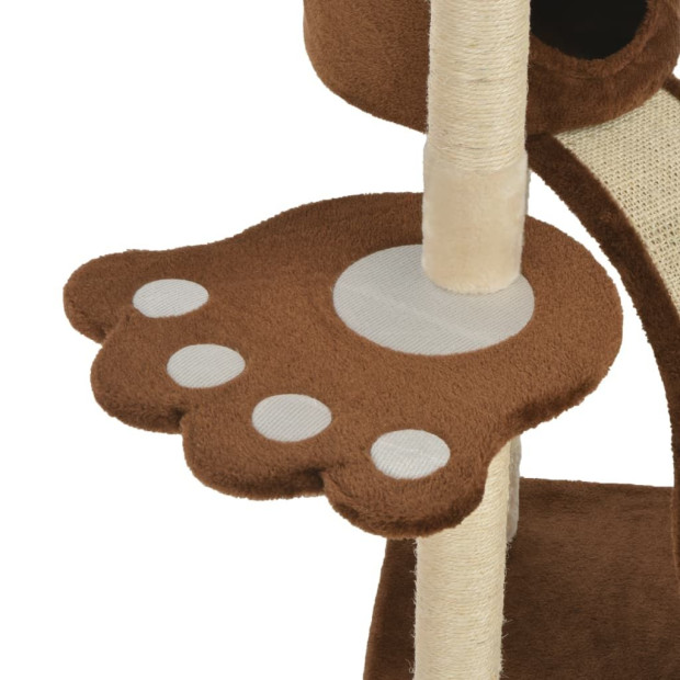 Cat Tree With Sisal Scratching Posts Brown 145 Cm Image 5