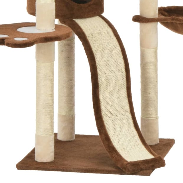 Cat Tree With Sisal Scratching Posts Brown 145 Cm Image 6