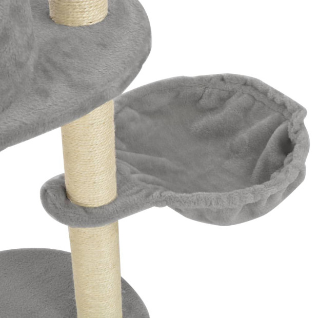 Cat Tree With Sisal Scratching Posts Grey 160 Cm Image 5