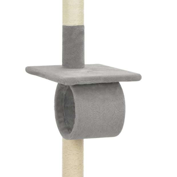 Cat Tree With Sisal Scratching Posts Grey 160 Cm Image 4