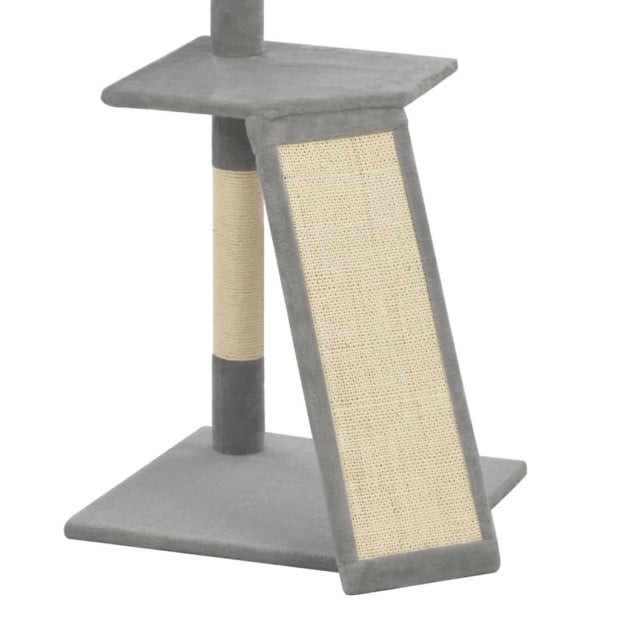 Cat Tree With Sisal Scratching Posts Grey 160 Cm Image 5