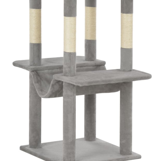 Cat Tree With Sisal Scratching Posts Grey 165 Cm Image 5