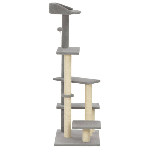 Cat Tree With Sisal Scratching Post Grey 125 Cm Image 3