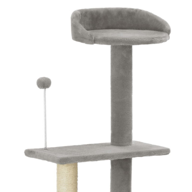 Cat Tree With Sisal Scratching Post Grey 125 Cm Image 4