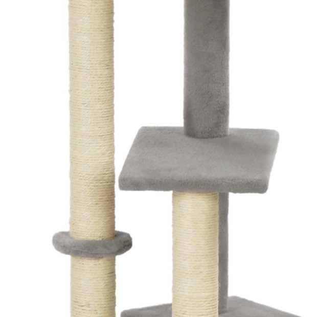 Cat Tree With Sisal Scratching Post Grey 125 Cm Image 5