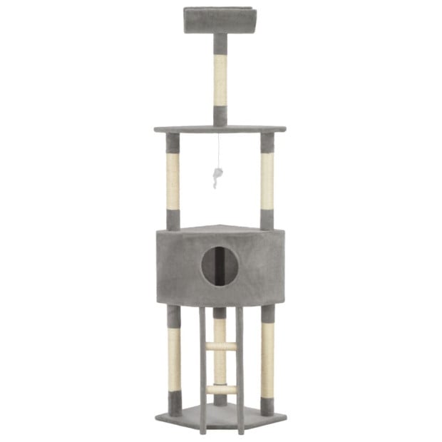 Cat Tree With Sisal Scratching Post Grey 180 Cm Image 2