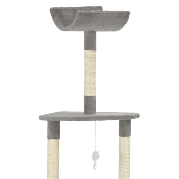 Cat Tree With Sisal Scratching Post Grey 180 Cm Image 4