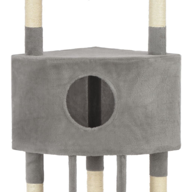 Cat Tree With Sisal Scratching Post Grey 180 Cm Image 5
