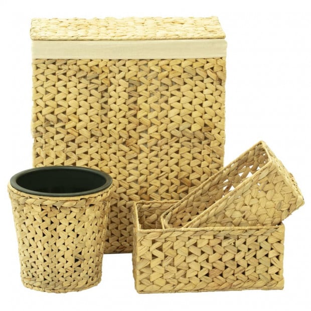 4 Piece Bathroom Set Water Hyacinth Image 3