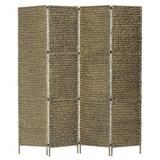 4-panel Room Divider Brown 154x160 Cm Water Hyacinth