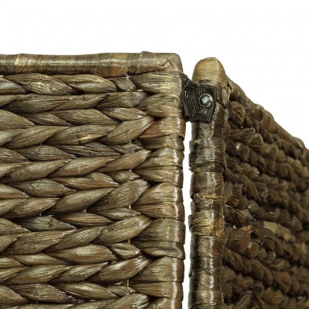 4-panel Room Divider Brown 154x160 Cm Water Hyacinth Image 5