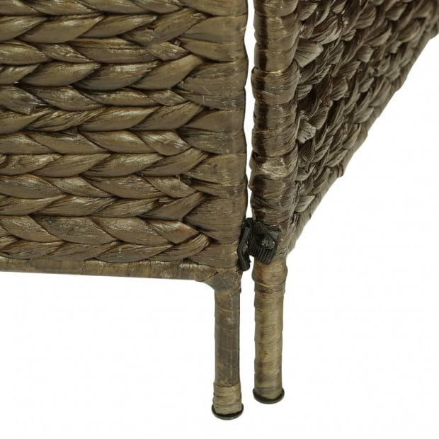 4-panel Room Divider Brown 154x160 Cm Water Hyacinth Image 6