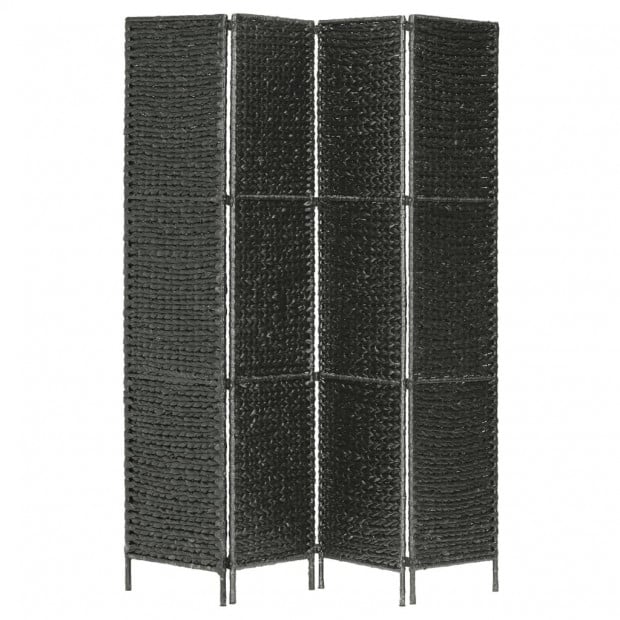 4-panel Room Divider Black 154x160 Cm Water Hyacinth Image 2