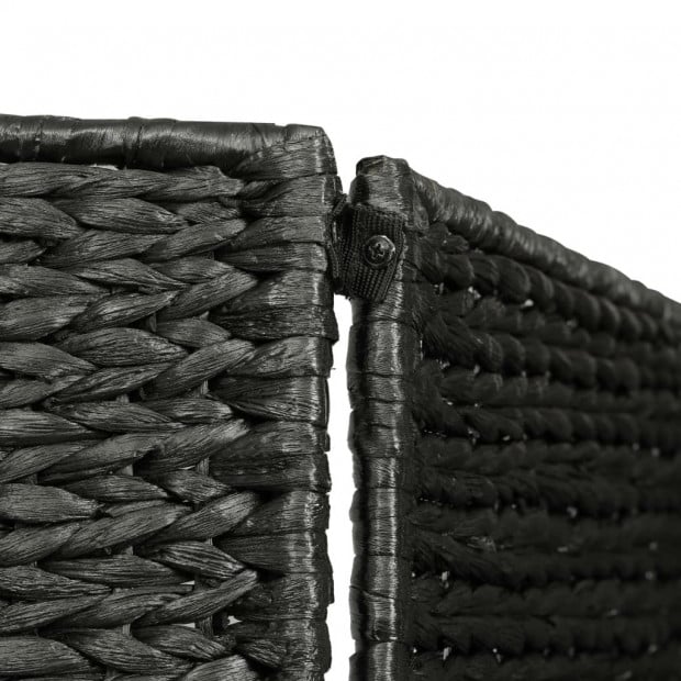 4-panel Room Divider Black 154x160 Cm Water Hyacinth Image 5