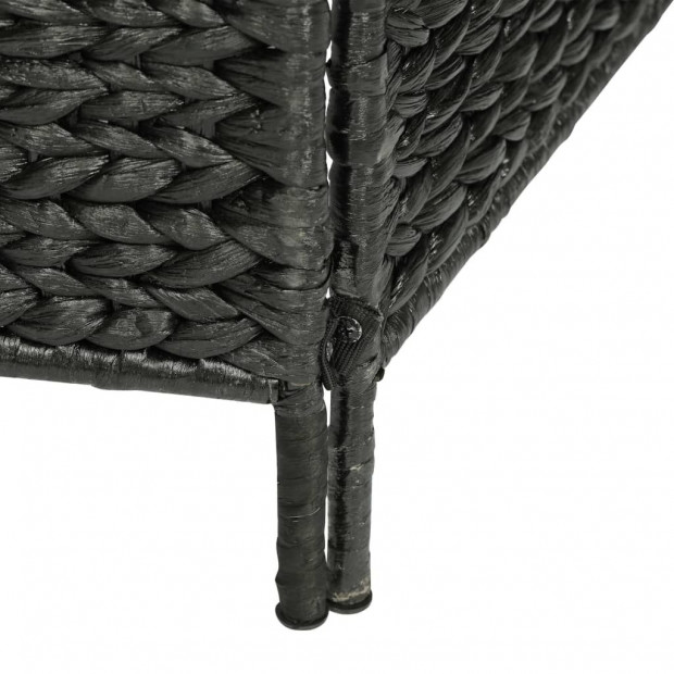 4-panel Room Divider Black 154x160 Cm Water Hyacinth Image 6