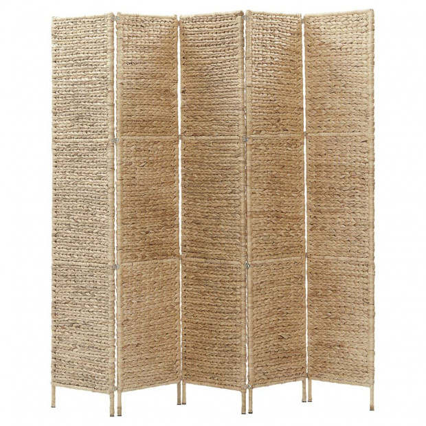 5-panel Room Divider 193x160 Cm Water Hyacinth Image 3