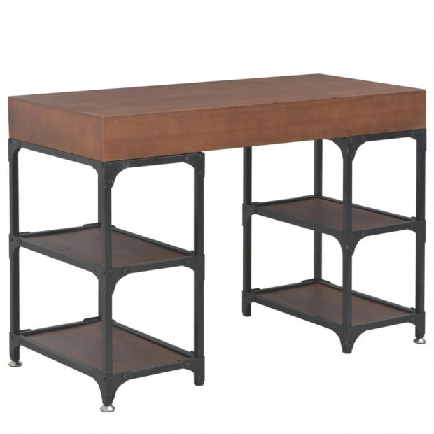 Desk With 3 Drawers 110x50x78 Cm Solid Fir Wood Image 4