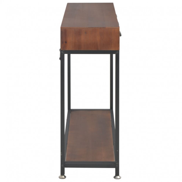 Console Table With 3 Drawers 120x30x76 Cm Solid Fir Wood Image 4