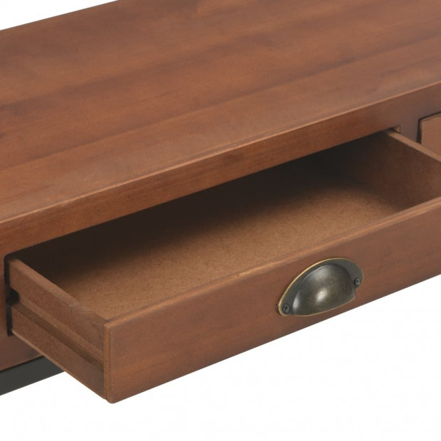 Console Table With 3 Drawers 120x30x76 Cm Solid Fir Wood Image 8