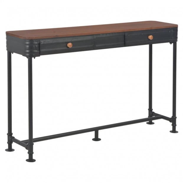 Console Table With 2 Drawers 120x30x75 Cm Solid Fir Wood