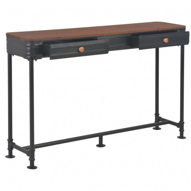 Console Table With 2 Drawers 120x30x75 Cm Solid Fir Wood Image 2