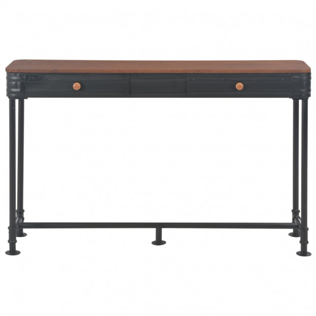 Console Table With 2 Drawers 120x30x75 Cm Solid Fir Wood Image 3