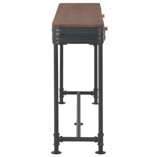 Console Table With 2 Drawers 120x30x75 Cm Solid Fir Wood Image 4