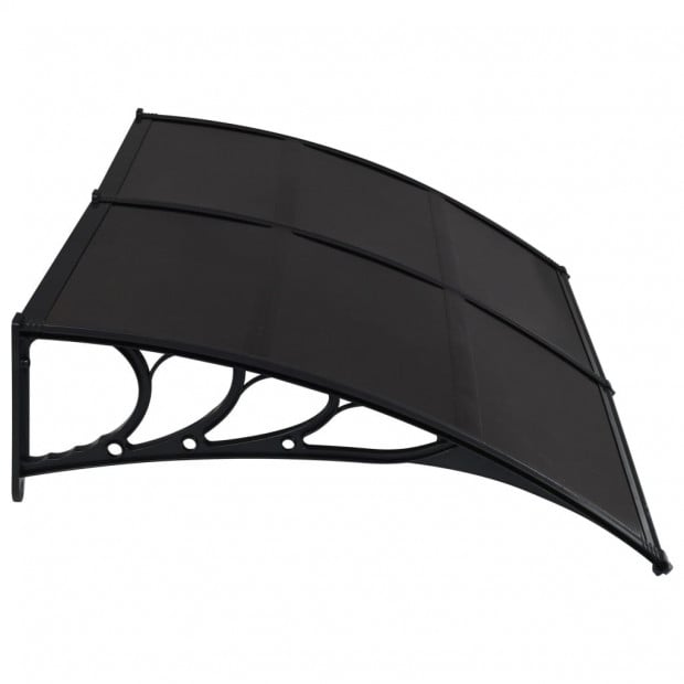 Door Canopy Black 200x100 Cm Plastic Image 3