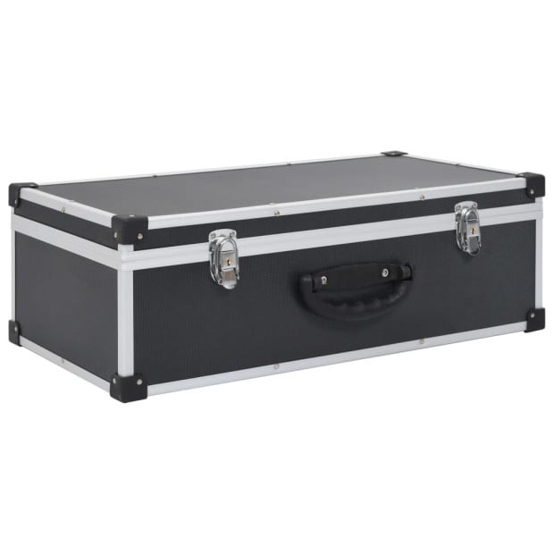 CD Case Storage Chest For 80 CDs Aluminium ABS Black Image 2