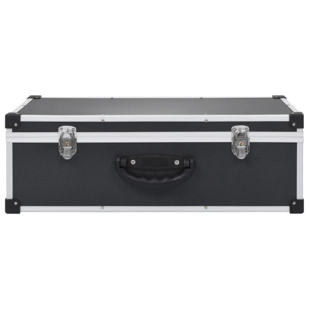 CD Case Storage Chest For 80 CDs Aluminium ABS Black Image 3