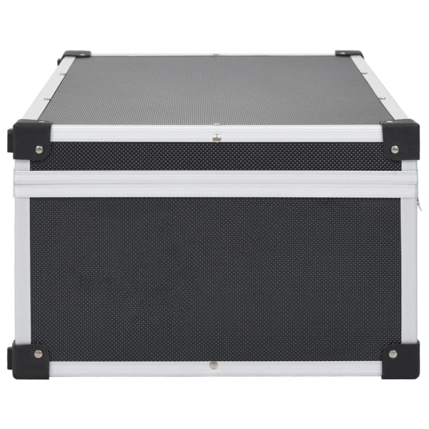 CD Case Storage Chest For 80 CDs Aluminium ABS Black Image 4
