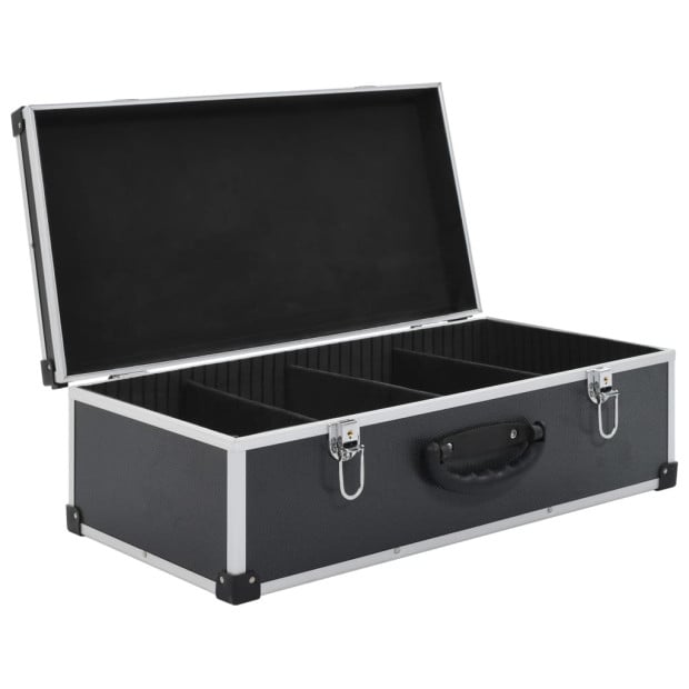 CD Case Storage Chest For 80 CDs Aluminium ABS Black Image 5