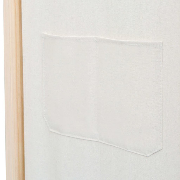 6-panel Room Divider Cream 240x170x4cm Fabric Cream Image 7