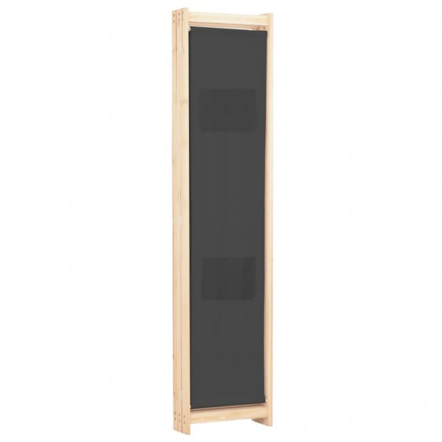 3-panel Room Divider Grey 120x170x4cm Fabric Grey Image 4