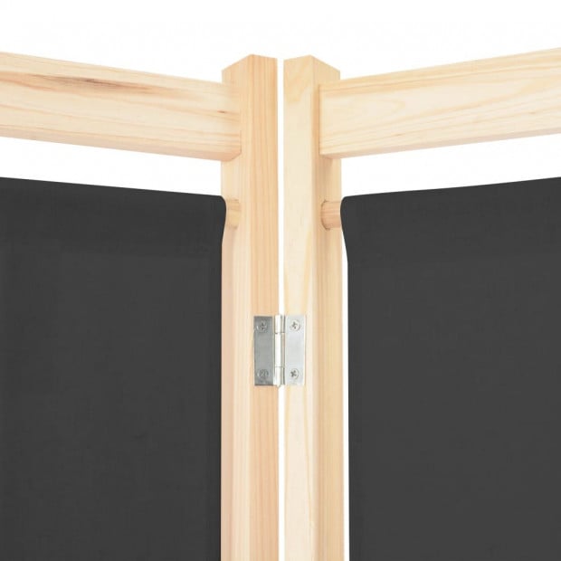 3-panel Room Divider Grey 120x170x4cm Fabric Grey Image 5