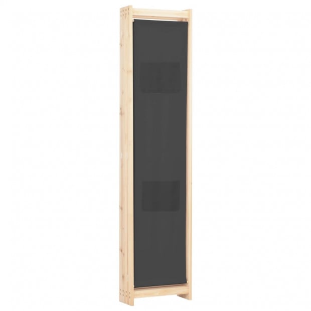 4-panel Room Divider Grey 160x170x4cm Fabric Grey Image 4