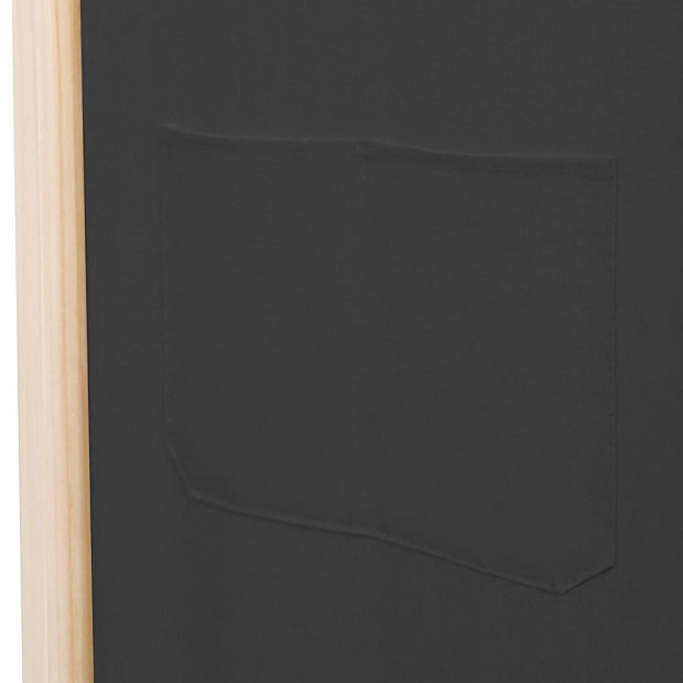 4-panel Room Divider Grey 160x170x4cm Fabric Grey Image 7