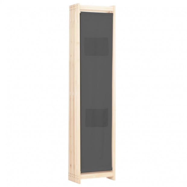 6-panel Room Divider Grey 240x170x4cm Fabric Image 4