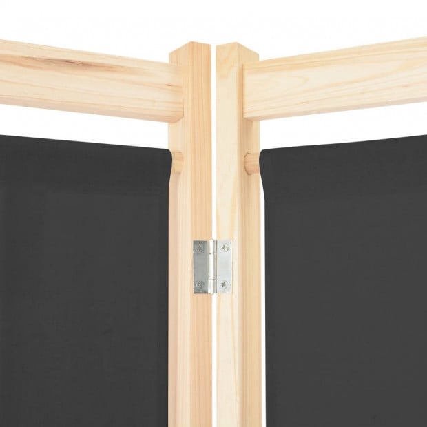 6-panel Room Divider Grey 240x170x4cm Fabric Image 5