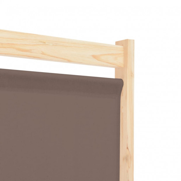 5-panel Room Divider Brown 200x170x4 Cm Fabric Image 6