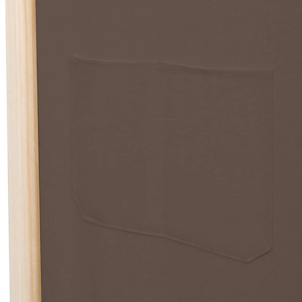 5-panel Room Divider Brown 200x170x4 Cm Fabric Image 7