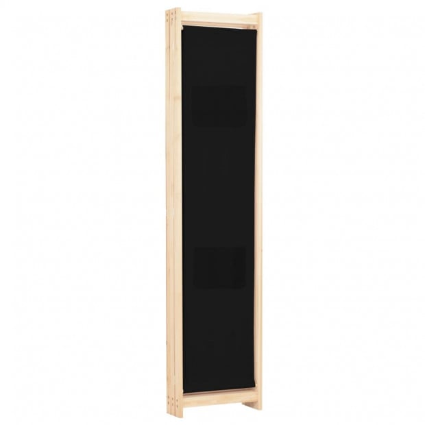 3-panel Room Divider Black 120x170x4 Cm Fabric Image 4