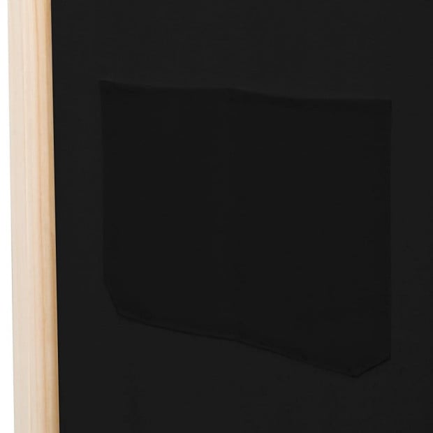 3-panel Room Divider Black 120x170x4 Cm Fabric Image 7