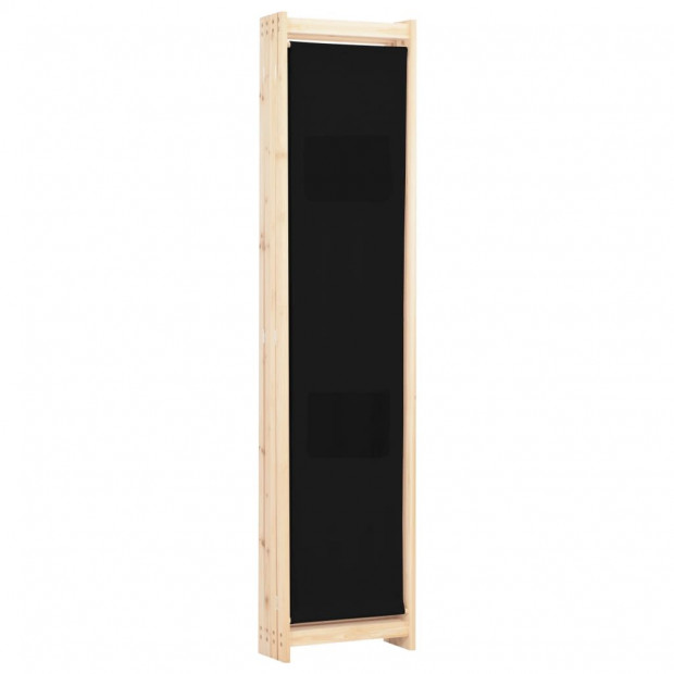 4-panel Room Divider Black 160x170x4 Cm Fabric Image 4