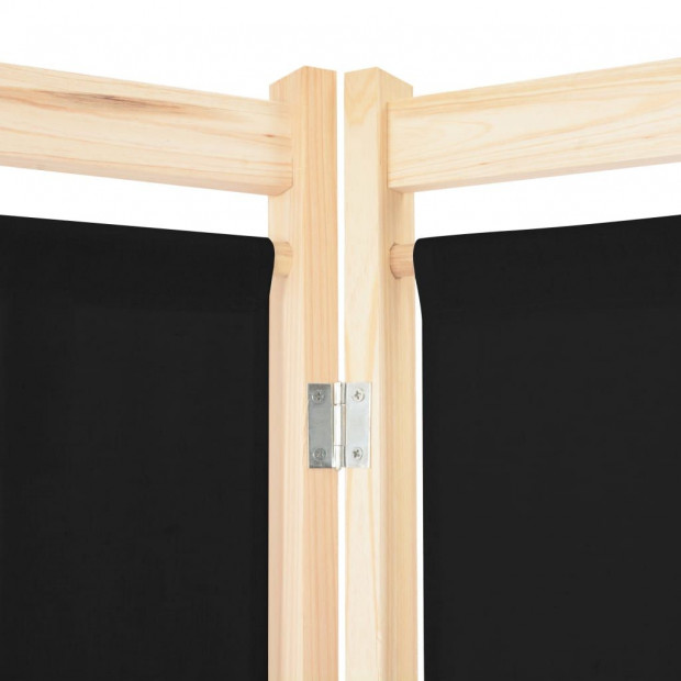 4-panel Room Divider Black 160x170x4 Cm Fabric Image 6