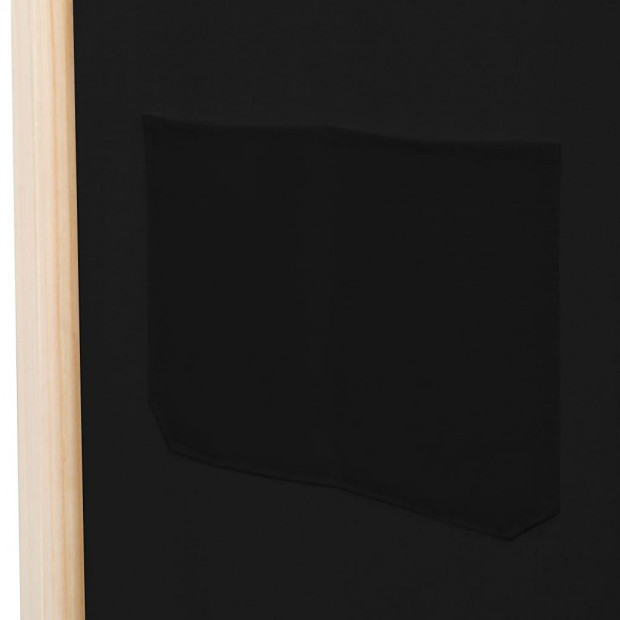 4-panel Room Divider Black 160x170x4 Cm Fabric Image 7
