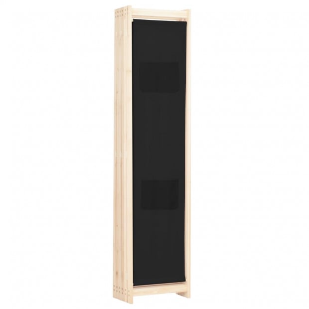6-panel Room Divider Black 240x170x4 Cm Fabric Image 4