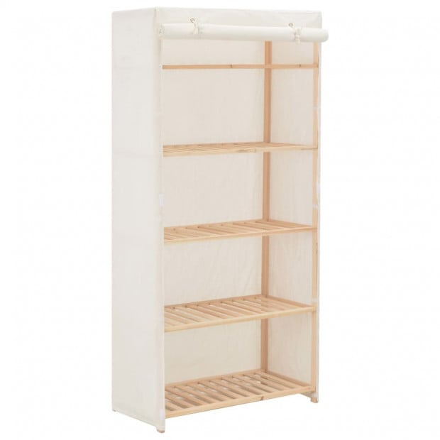 Wardrobe White 79x40x170 Cm Fabric
