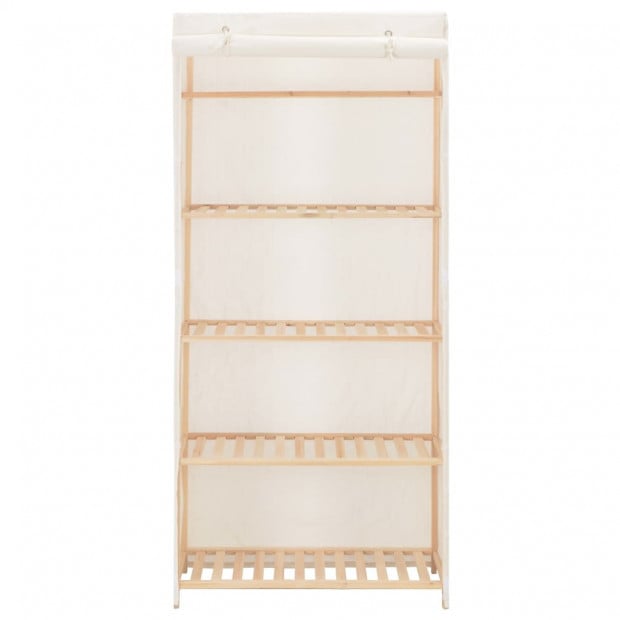 Wardrobe White 79x40x170 Cm Fabric Image 3