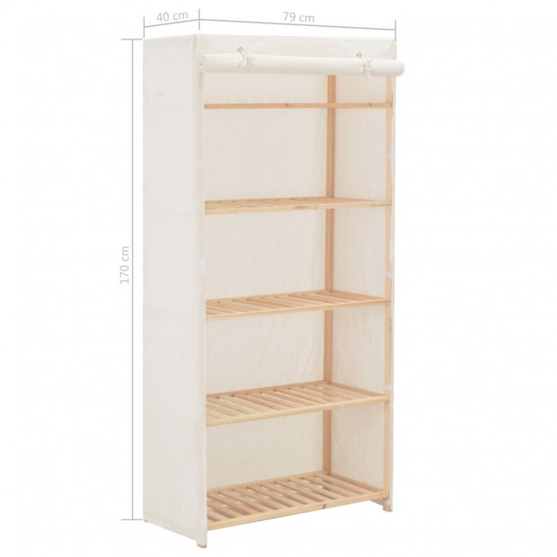 Wardrobe White 79x40x170 Cm Fabric Image 6